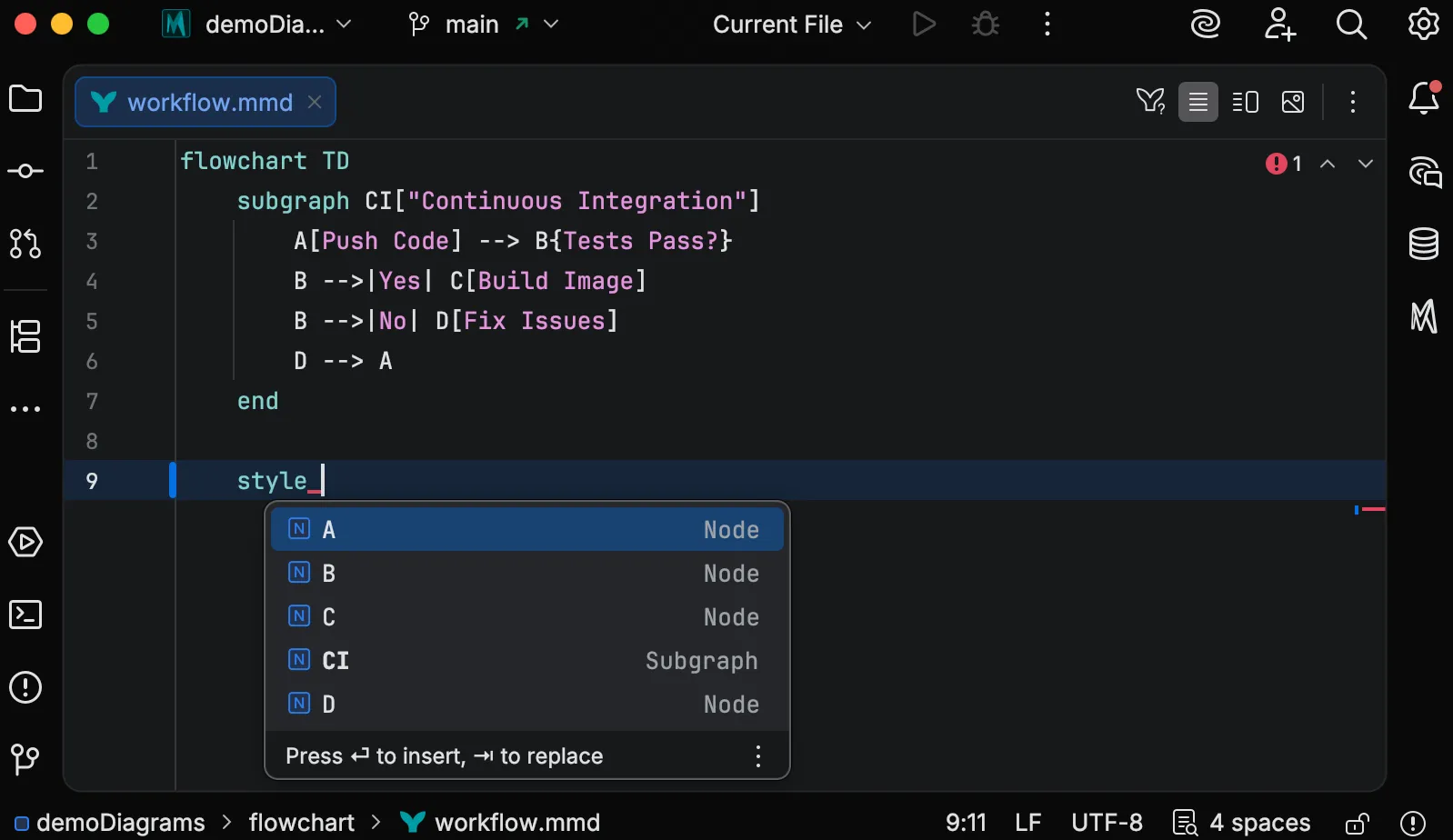 Reference completion